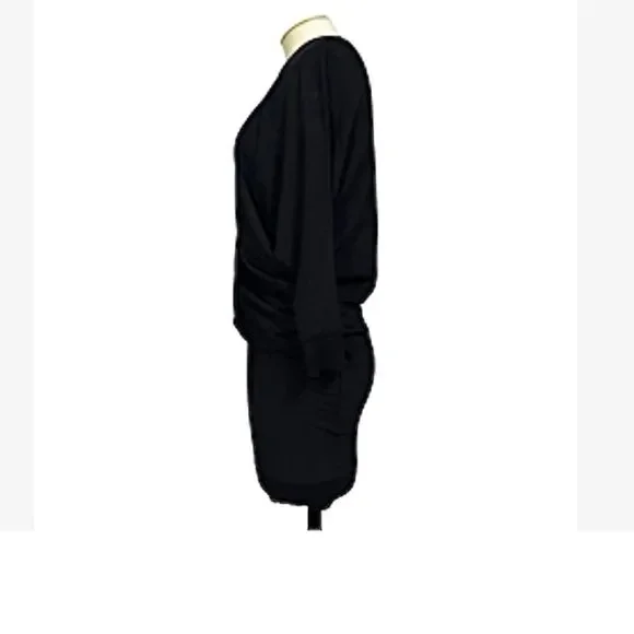 Alexander McQueen Asymmetric Black Wool Sweater Dress Small